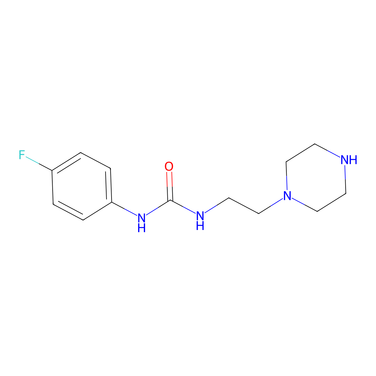 1-(4-Fluorophenyl)-3-[2-(piperazin-1-yl)ethyl]urea molecular structure, CAS 1153260-31-1