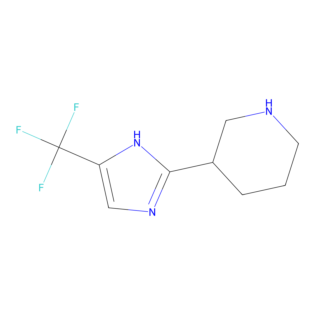 3-[5-(trifluoromethyl)-1H-imidazol-2-yl]piperidine molecular structure, CAS 1153265-18-9