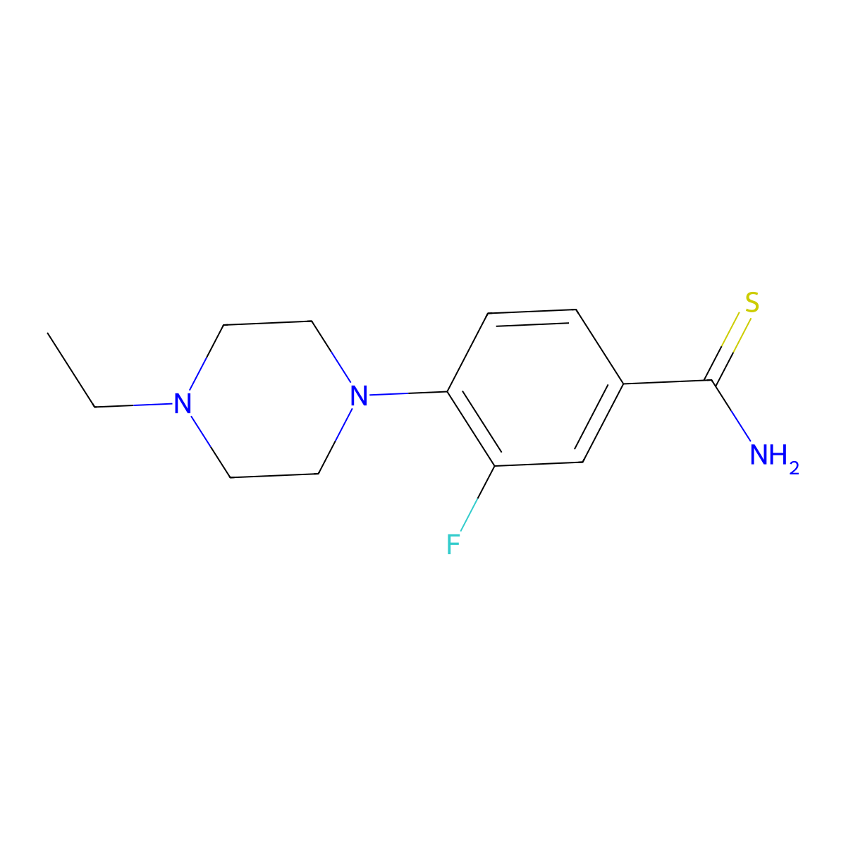 4-(4-Ethylpiperazin-1-yl)-3-fluorobenzene-1-carbothioamide molecular structure, CAS 1153267-82-3
