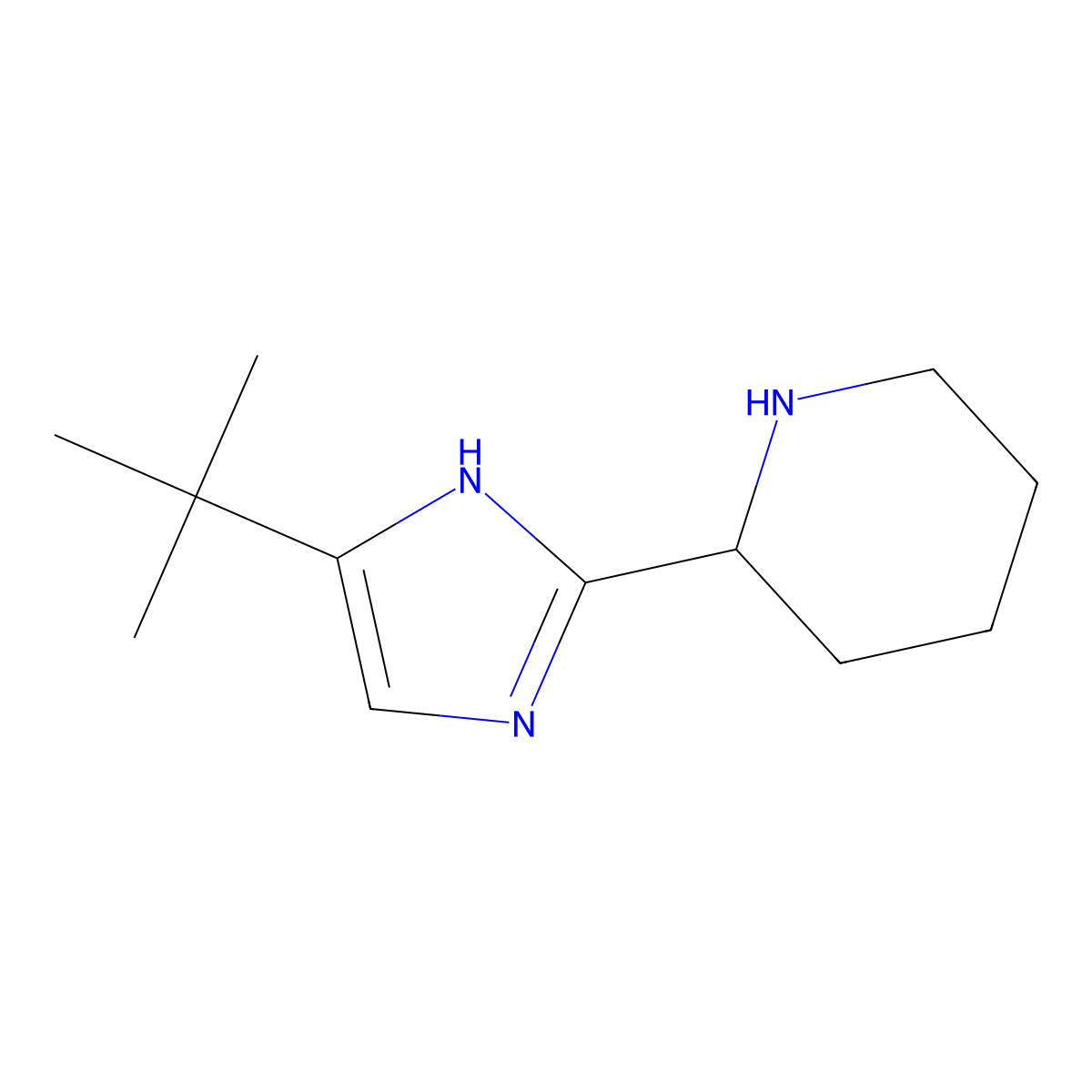 2-(4-(tert-Butyl)-1H-imidazol-2-yl)piperidine molecular structure, CAS 1153268-84-8