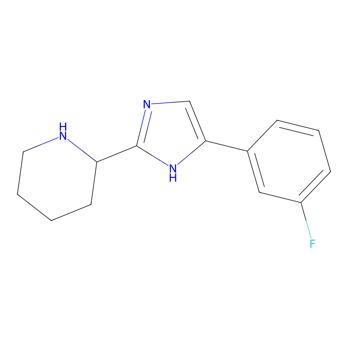 2-[5-(3-fluorophenyl)-1H-imidazol-2-yl]piperidine molecular structure, CAS 1153269-00-1