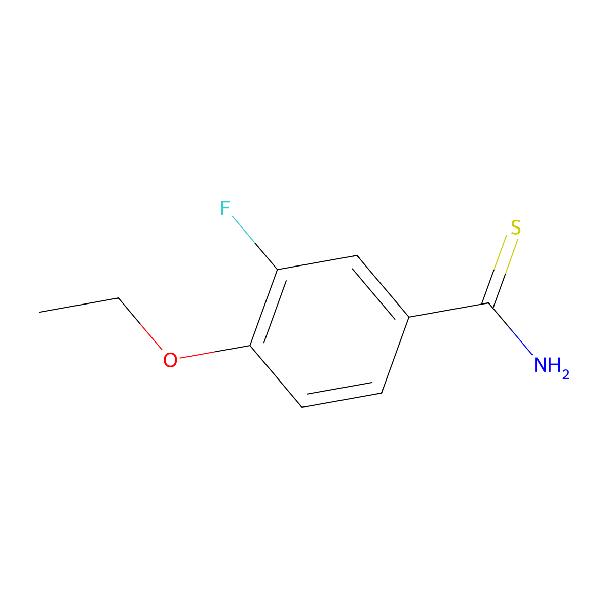 4-Ethoxy-3-fluorobenzene-1-carbothioamide molecular structure, CAS 1153271-13-6