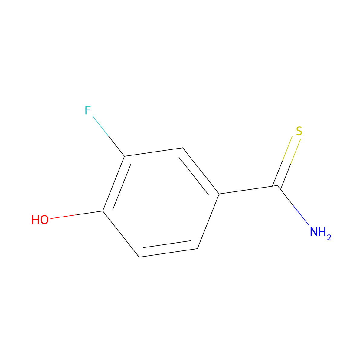 3-Fluoro-4-hydroxybenzene-1-carbothioamide molecular structure, CAS 1153271-82-9