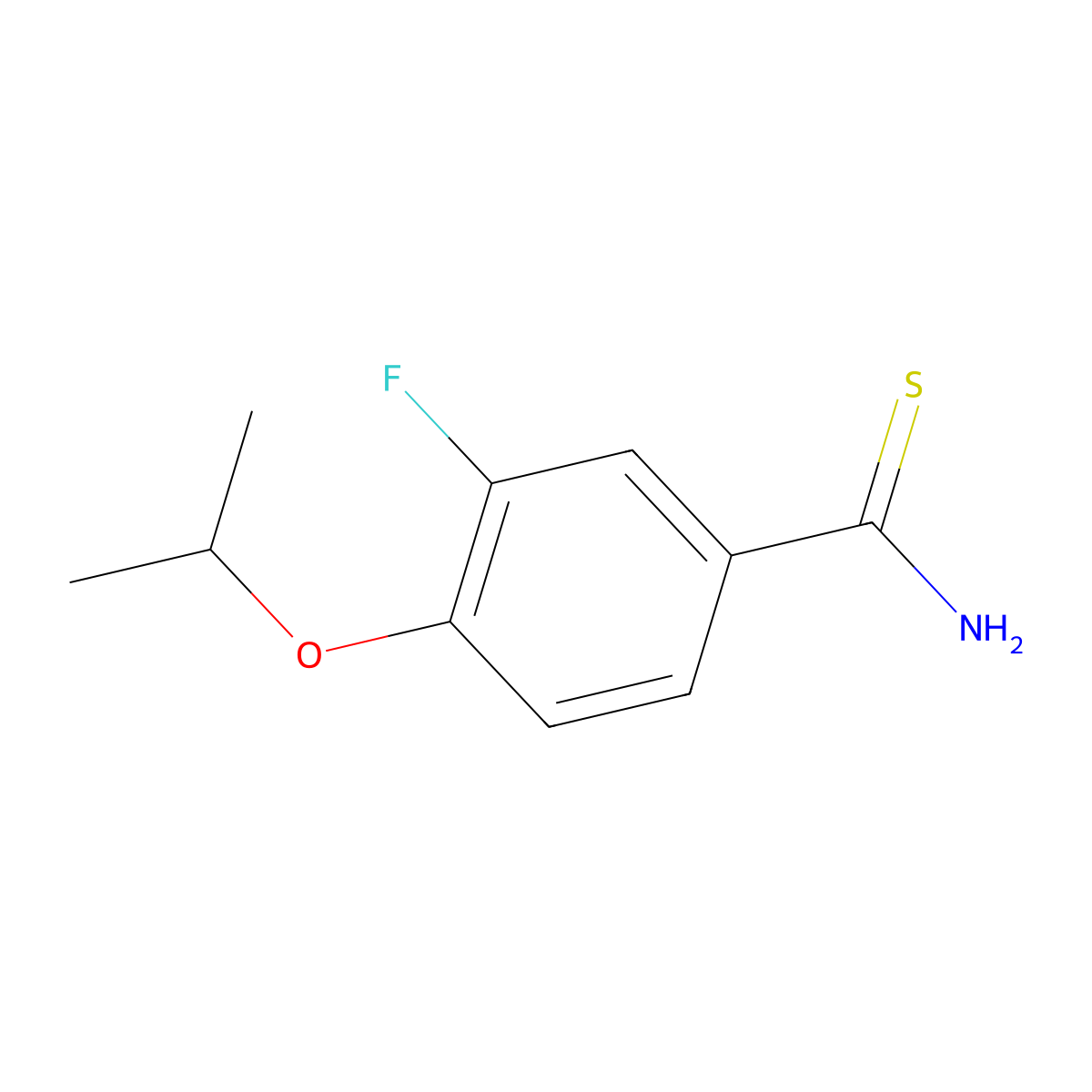 3-Fluoro-4-(1-methylethoxy)benzenecarbothioamide molecular structure, CAS 1153271-83-0