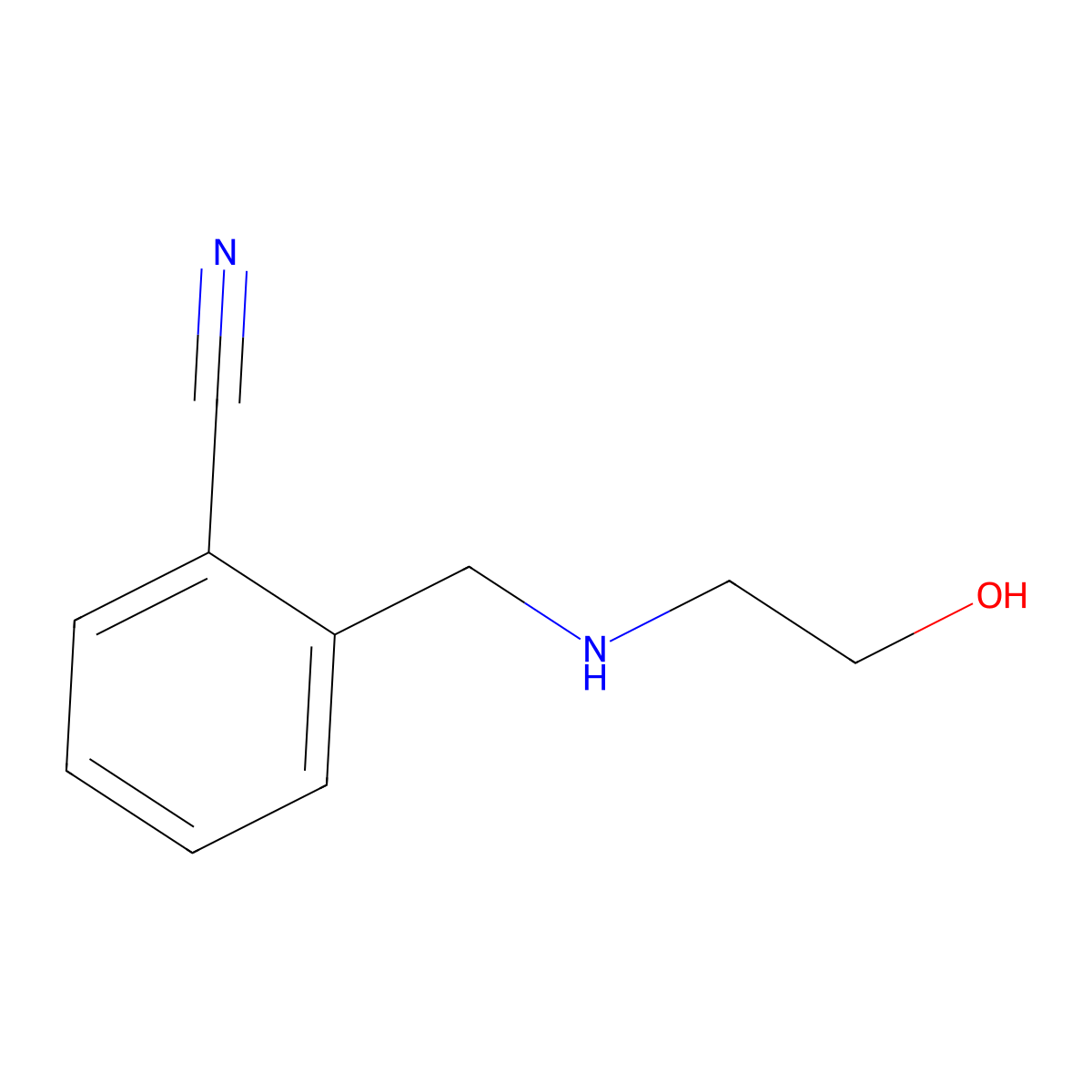 2-[(2-Hydroxy-ethylamino)-methyl]-benzonitrile molecular structure, CAS 1153278-27-3