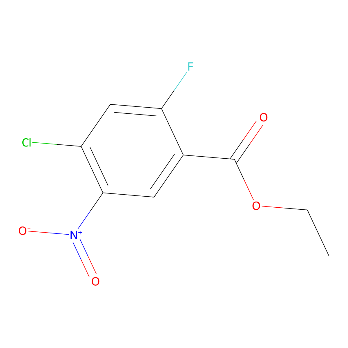Ethyl 4-chloro-2-fluoro-5-nitrobenzoate molecular structure, CAS 1153279-57-2