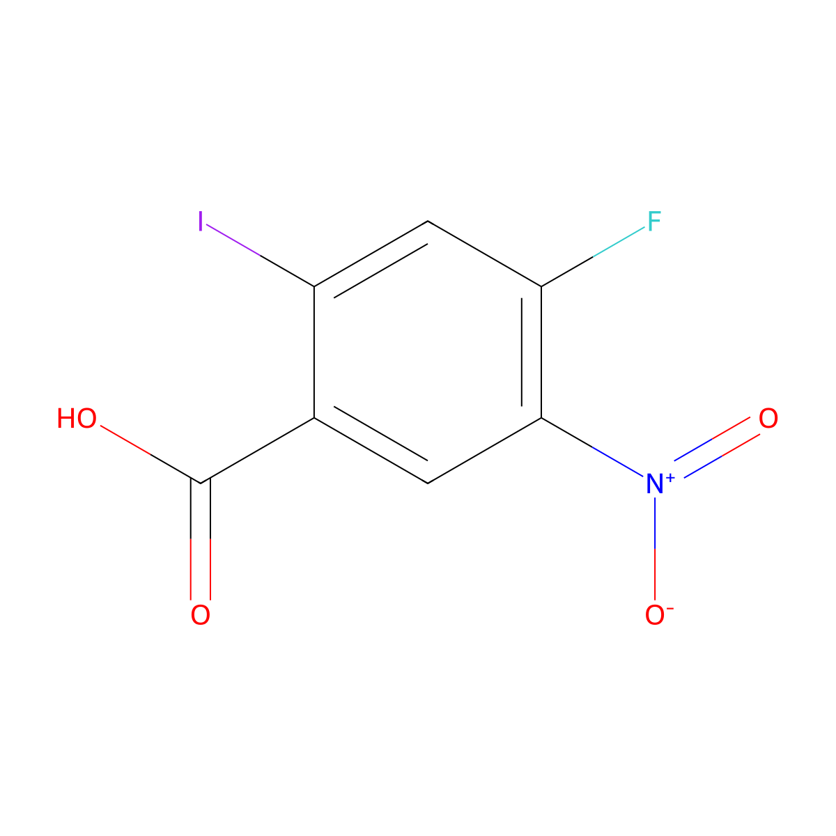 4-Fluoro-2-iodo-5-nitrobenzoic acid molecular structure, CAS 1153279-68-5