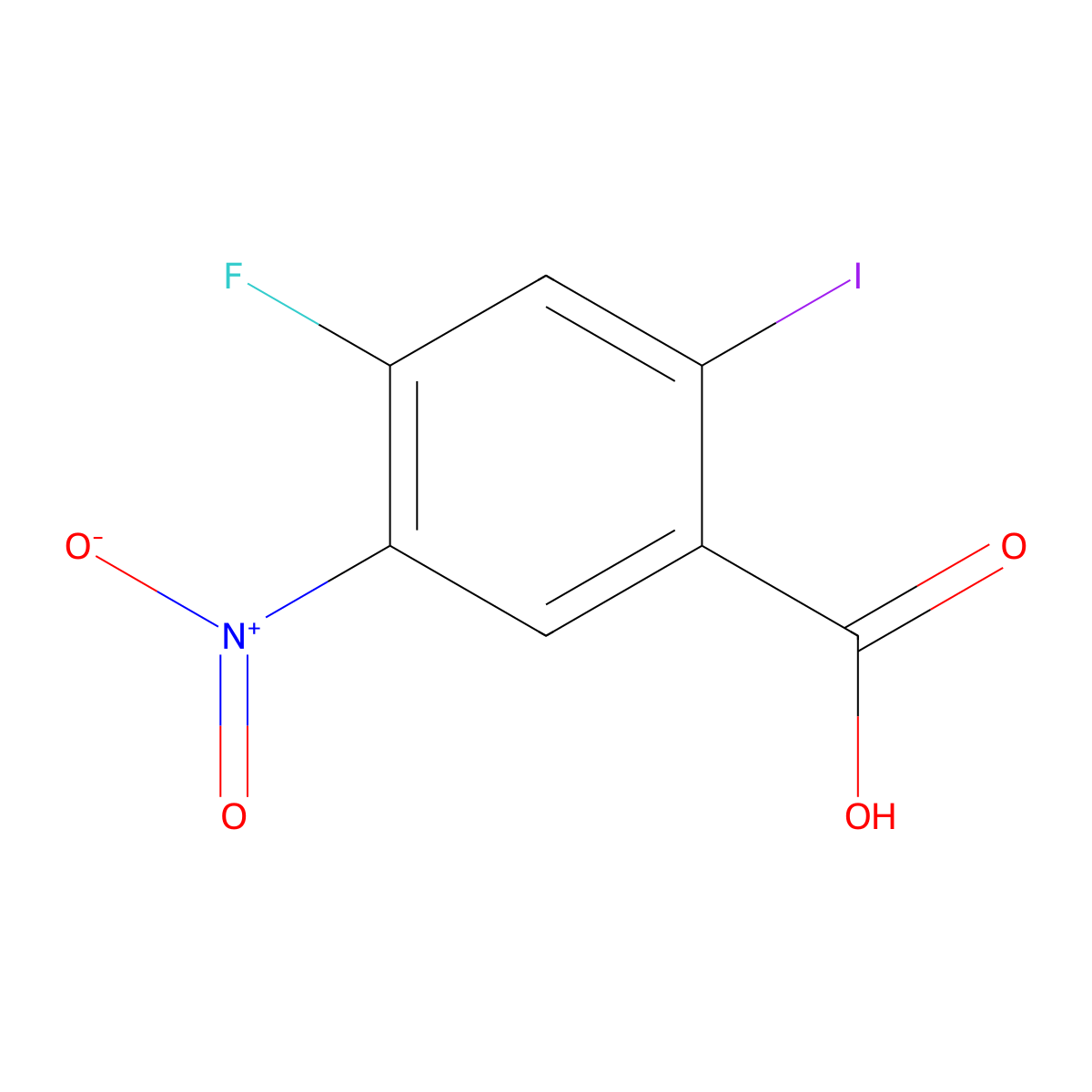 4-Fluoro-2-iodo-5-nitrobenzoic acid molecular structure, CAS 1153279-68-5