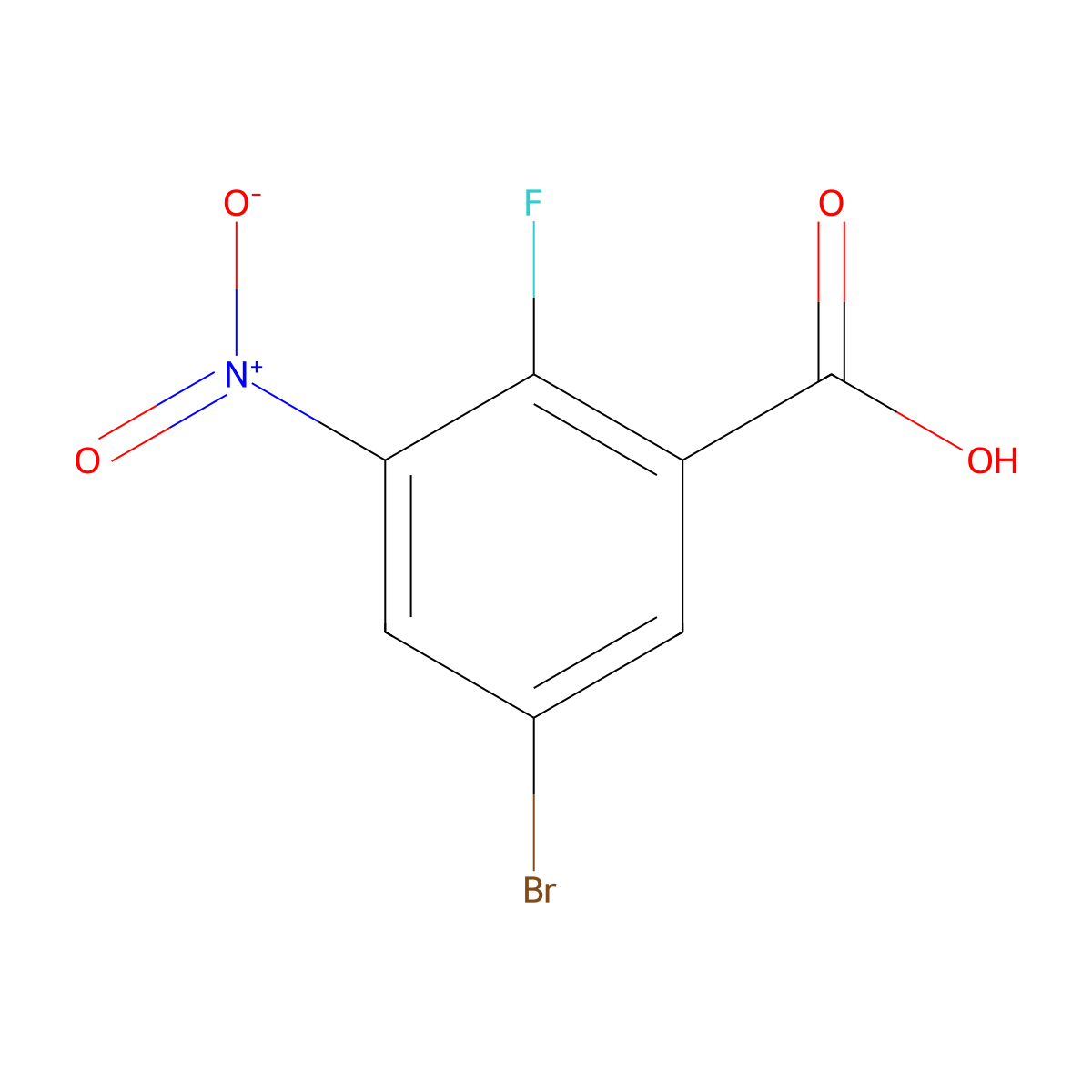 5-Bromo-2-fluoro-3-nitrobenzoic acid molecular structure, CAS 1153279-80-1