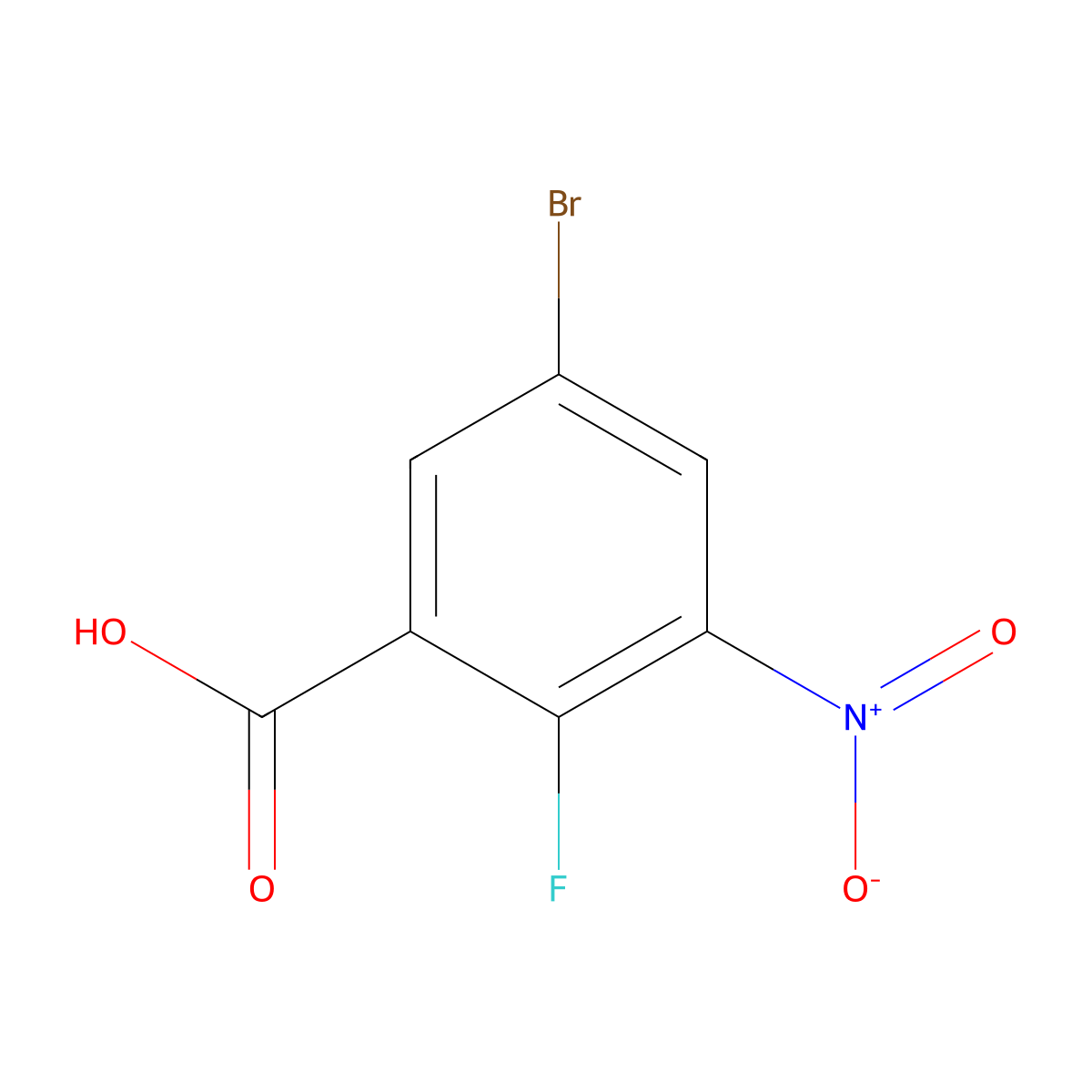 5-Bromo-2-fluoro-3-nitrobenzoic acid molecular structure, CAS 1153279-80-1