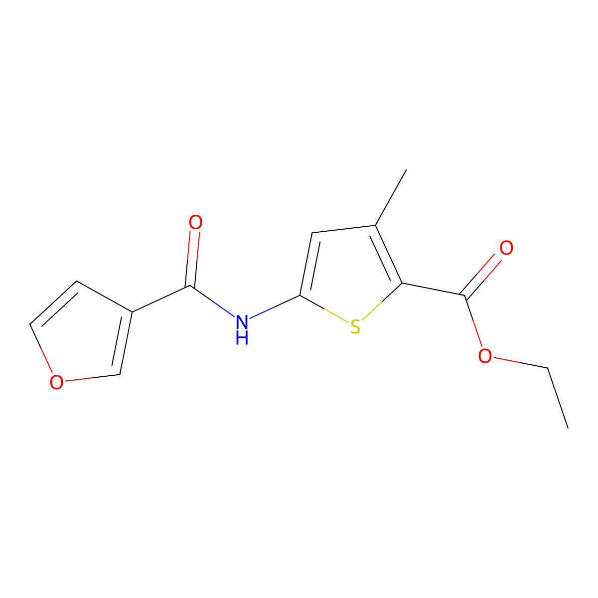 Ethyl 5-(furan-3-carboxamido)-3-methylthiophene-2-carboxylate molecular structure, CAS 1153280-94-4