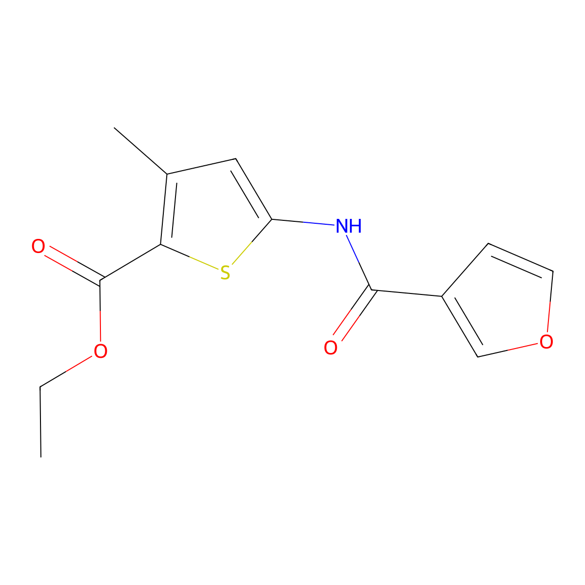 Ethyl 5-(furan-3-carboxamido)-3-methylthiophene-2-carboxylate molecular structure, CAS 1153280-94-4