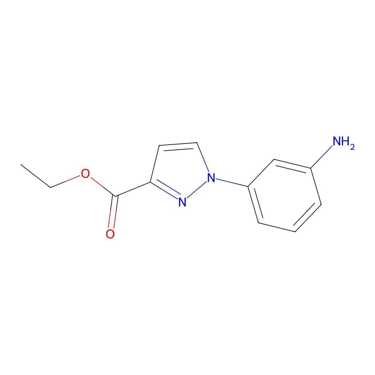 ethyl 1-(3-aminophenyl)-1H-pyrazole-3-carboxylate molecular structure, CAS 1153282-89-3