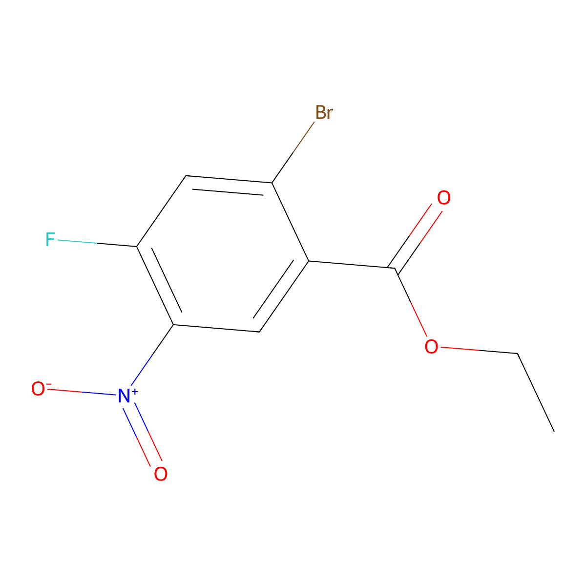 Ethyl 2-bromo-4-fluoro-5-nitrobenzoate molecular structure, CAS 1153284-99-1