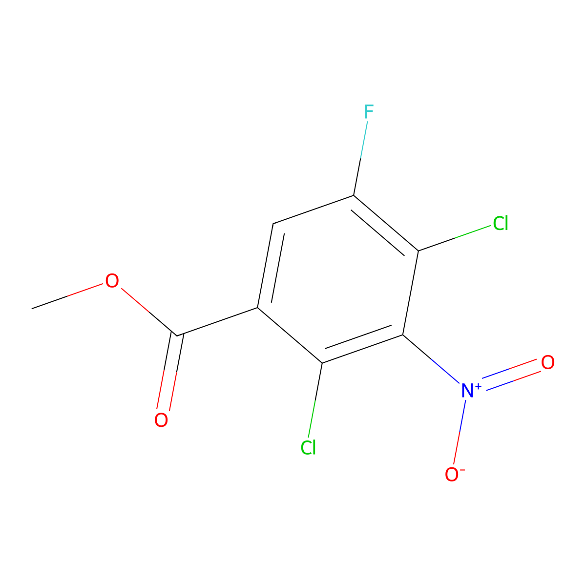 Methyl 2,4-dichloro-5-fluoro-3-nitrobenzoate molecular structure, CAS 1153285-12-1