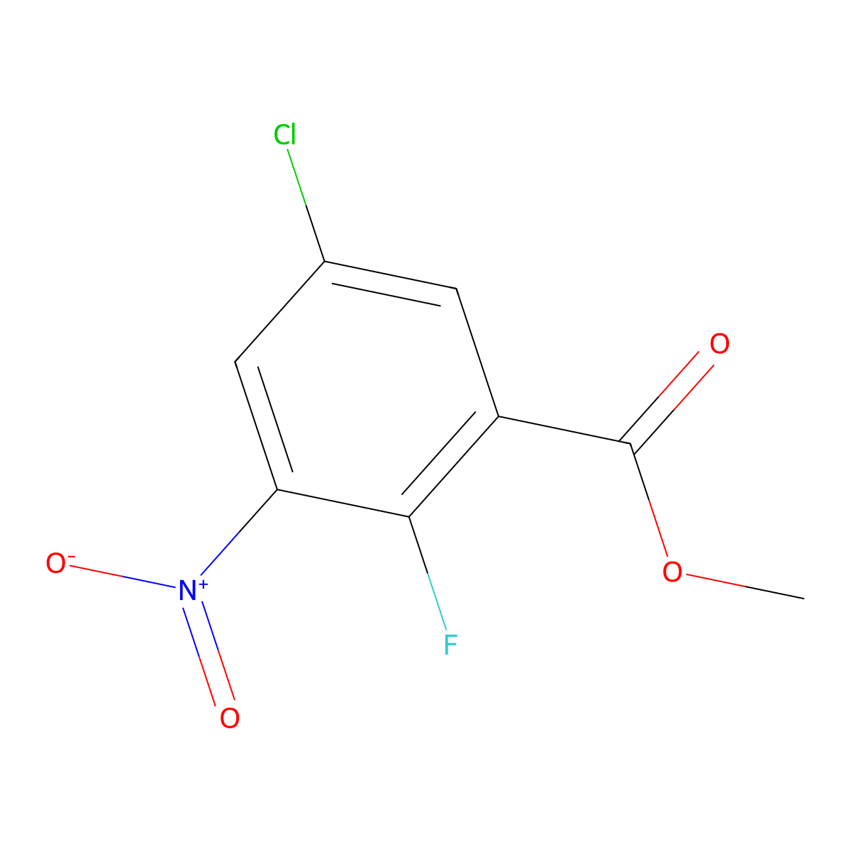 Methyl 5-chloro-2-fluoro-3-nitrobenzoate molecular structure, CAS 1153285-33-6