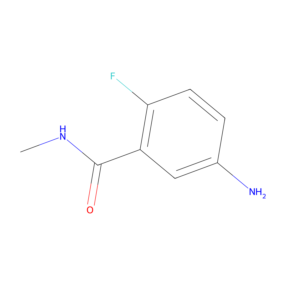 5-amino-2-fluoro-N-methylbenzamide molecular structure, CAS 1153287-97-8