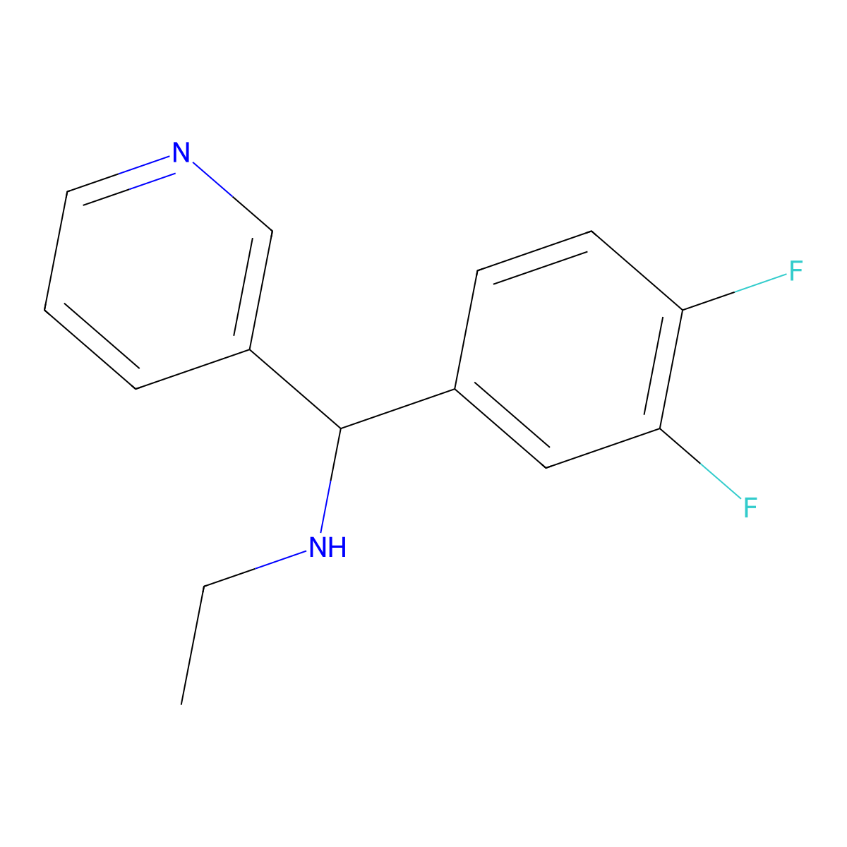 [(3,4-Difluorophenyl)(pyridin-3-yl)methyl](ethyl)amine molecular structure, CAS 1153288-02-8