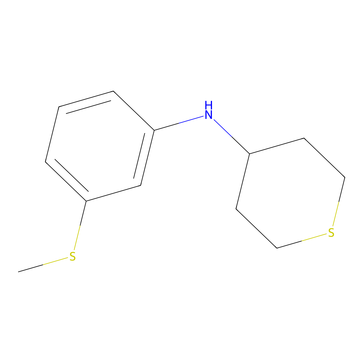 N-[3-(Methylsulfanyl)phenyl]thian-4-amine molecular structure, CAS 1153289-97-4