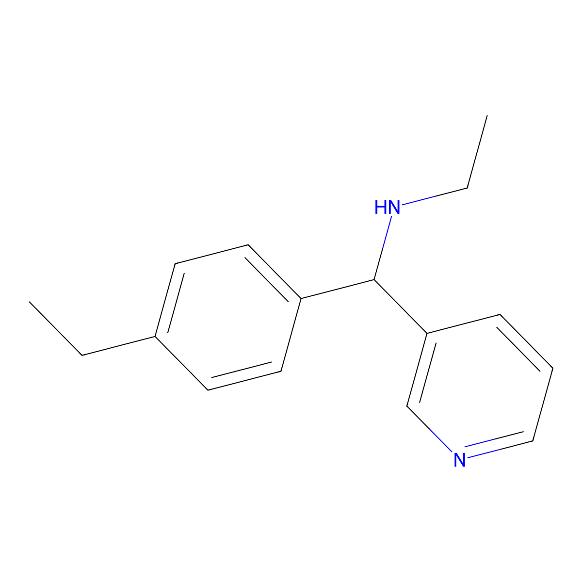 Ethyl[(4-ethylphenyl)(pyridin-3-yl)methyl]amine molecular structure, CAS 1153290-71-1