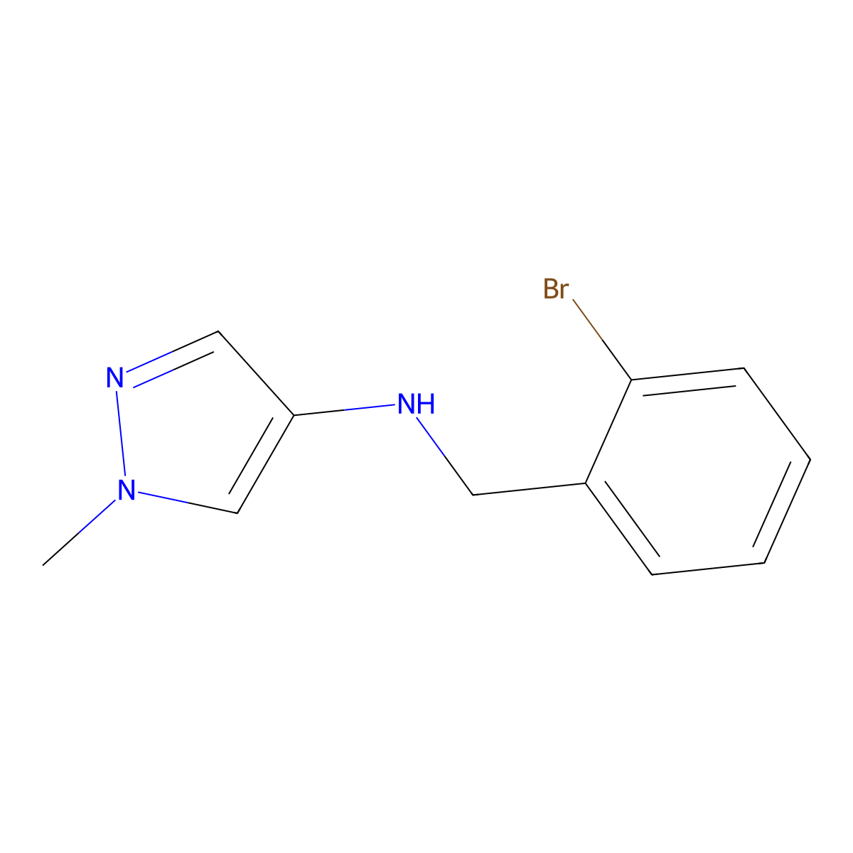 N-[(2-Bromophenyl)methyl]-1-methyl-1H-pyrazol-4-amine molecular structure, CAS 1153290-79-9