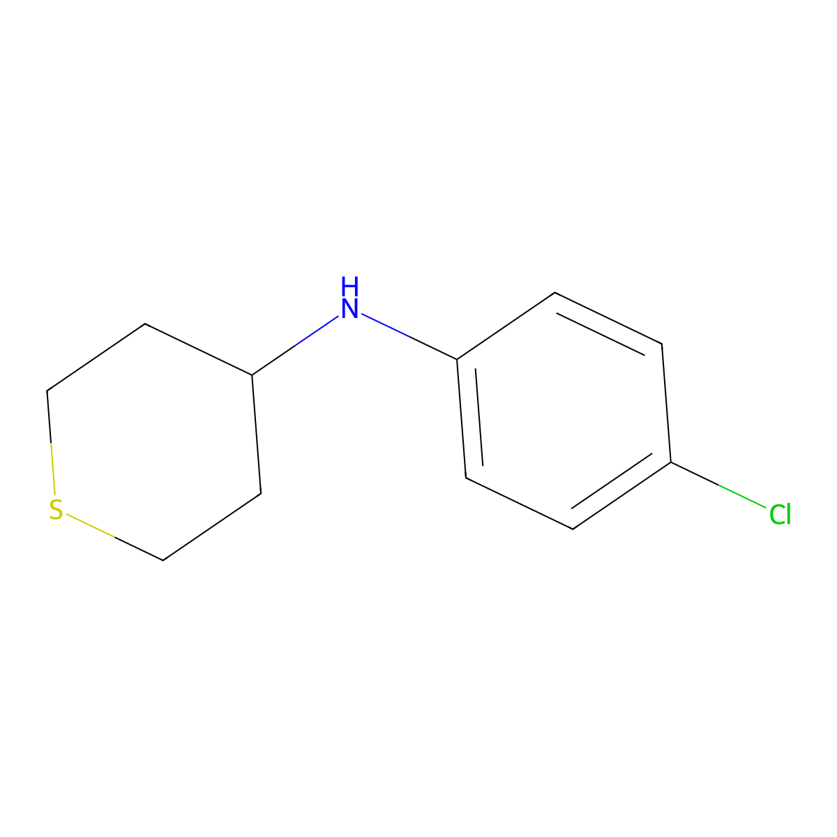 N-(4-chlorophenyl)thian-4-amine molecular structure, CAS 1153290-91-5