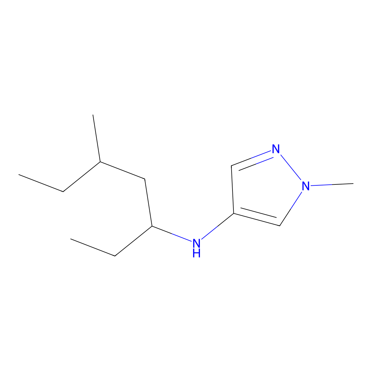 1-Methyl-N-(5-methylheptan-3-yl)-1H-pyrazol-4-amine molecular structure, CAS 1153291-08-7