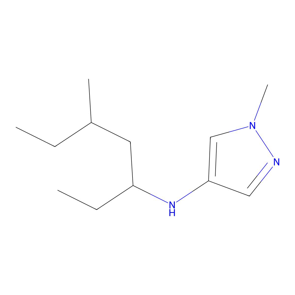 1-Methyl-N-(5-methylheptan-3-yl)-1H-pyrazol-4-amine molecular structure, CAS 1153291-08-7