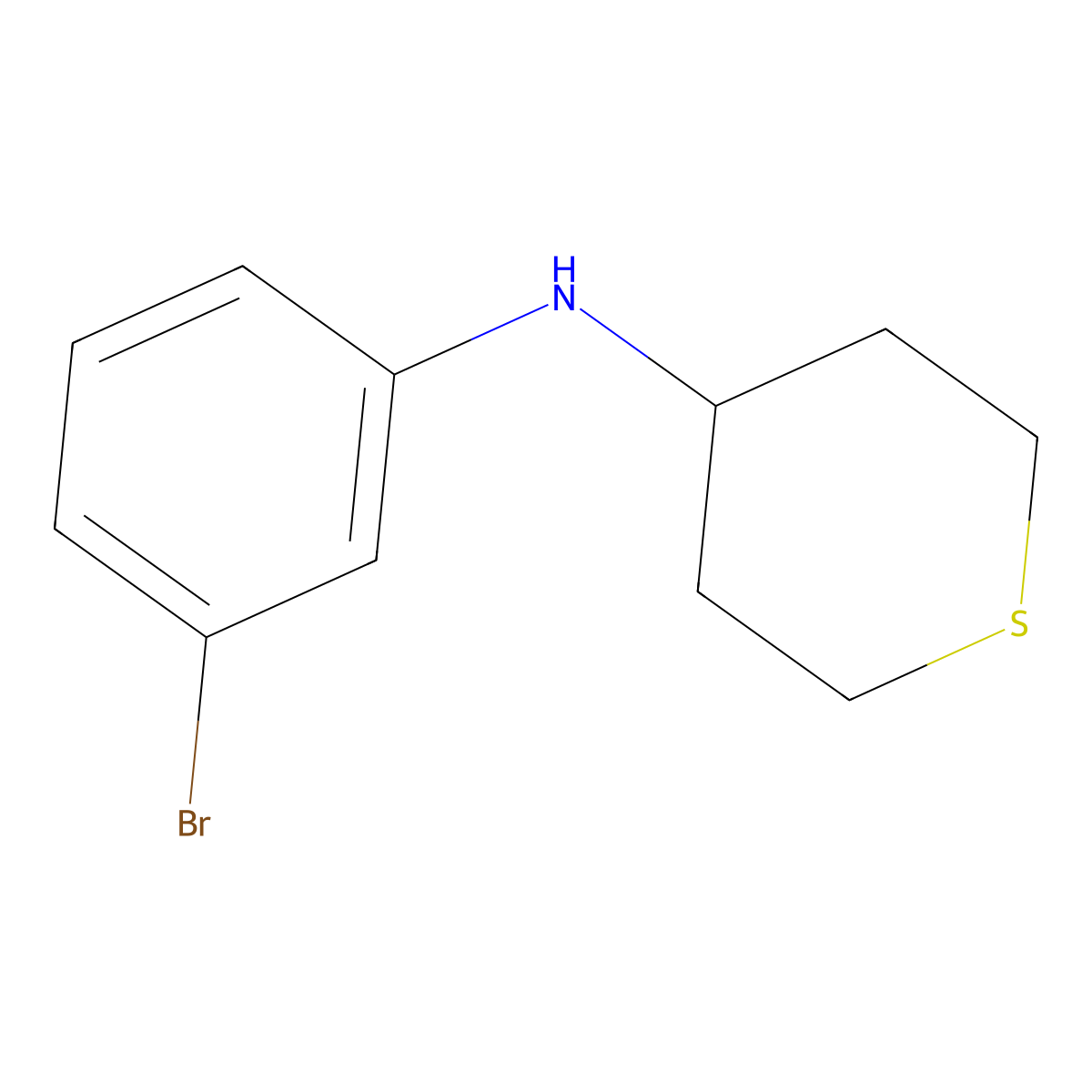 N-(3-bromophenyl)thian-4-amine molecular structure, CAS 1153291-14-5