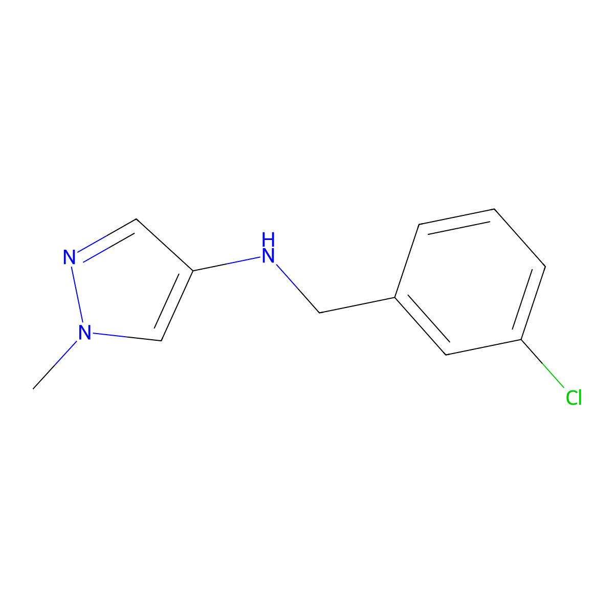 N-[(3-Chlorophenyl)methyl]-1-methyl-1H-pyrazol-4-amine molecular structure, CAS 1153291-91-8