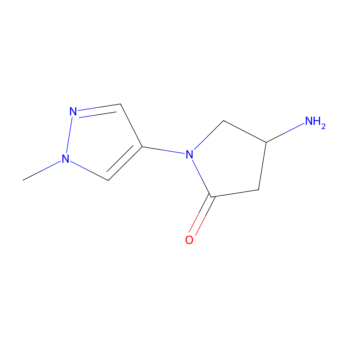 4-Amino-1-(1-methyl-1H-pyrazol-4-yl)pyrrolidin-2-one molecular structure, CAS 1153292-03-5