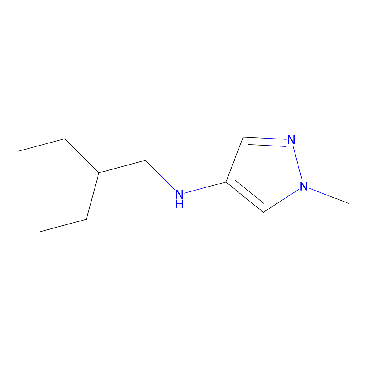 N-(2-Ethylbutyl)-1-methyl-1H-pyrazol-4-amine molecular structure, CAS 1153293-43-6