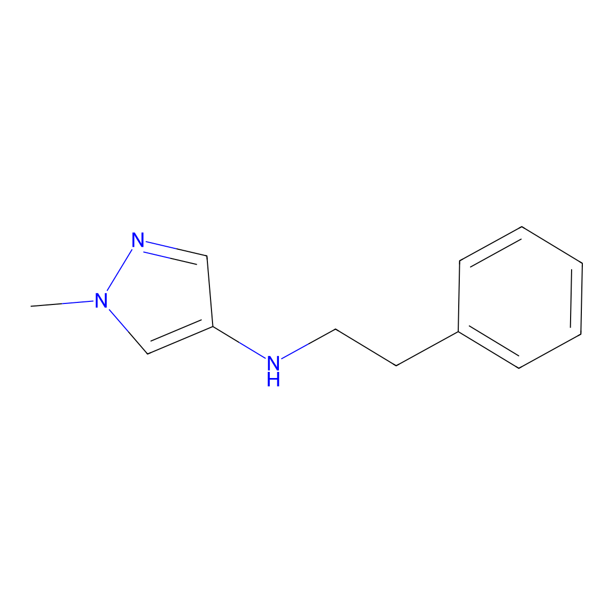 1-Methyl-N-(2-phenylethyl)-1H-pyrazol-4-amine molecular structure, CAS 1153293-72-1