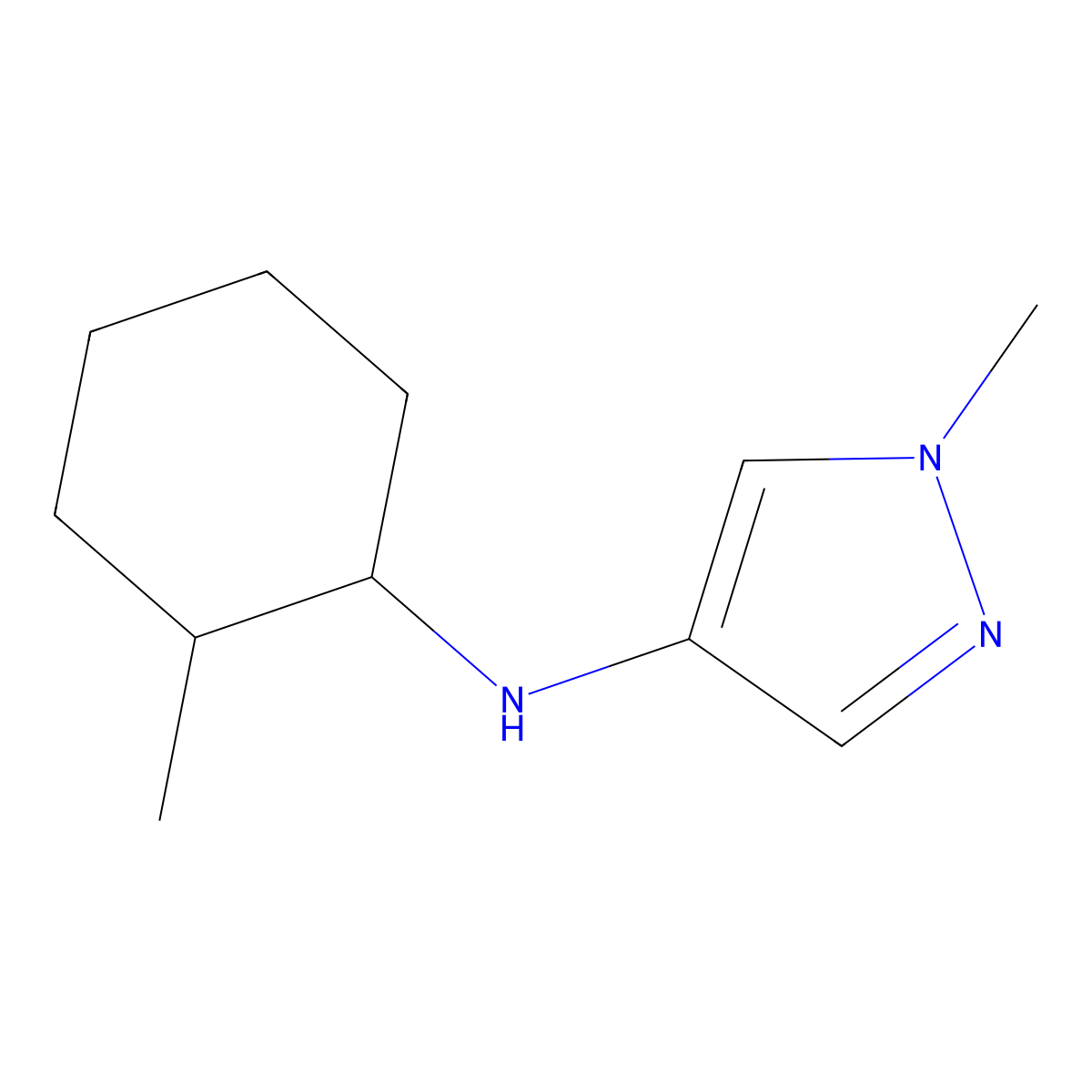 1-methyl-N-(2-methylcyclohexyl)-1H-pyrazol-4-amine molecular structure, CAS 1153293-91-4