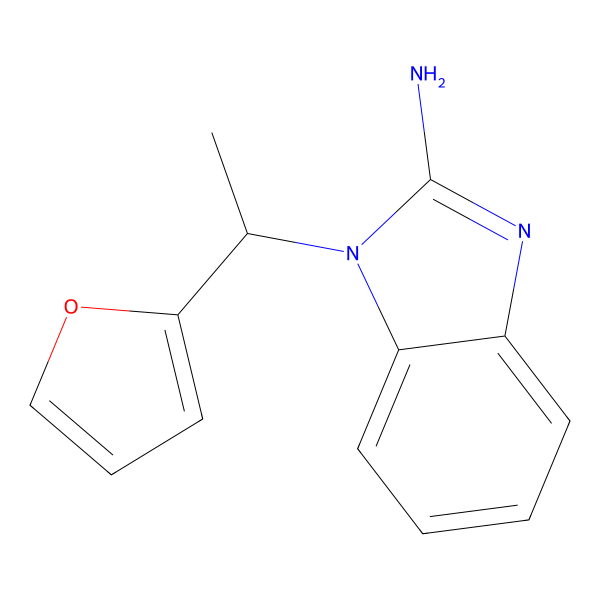 1-[1-(Furan-2-yl)ethyl]-2,3-dihydro-1H-1,3-benzodiazol-2-imine molecular structure, CAS 1153296-48-0