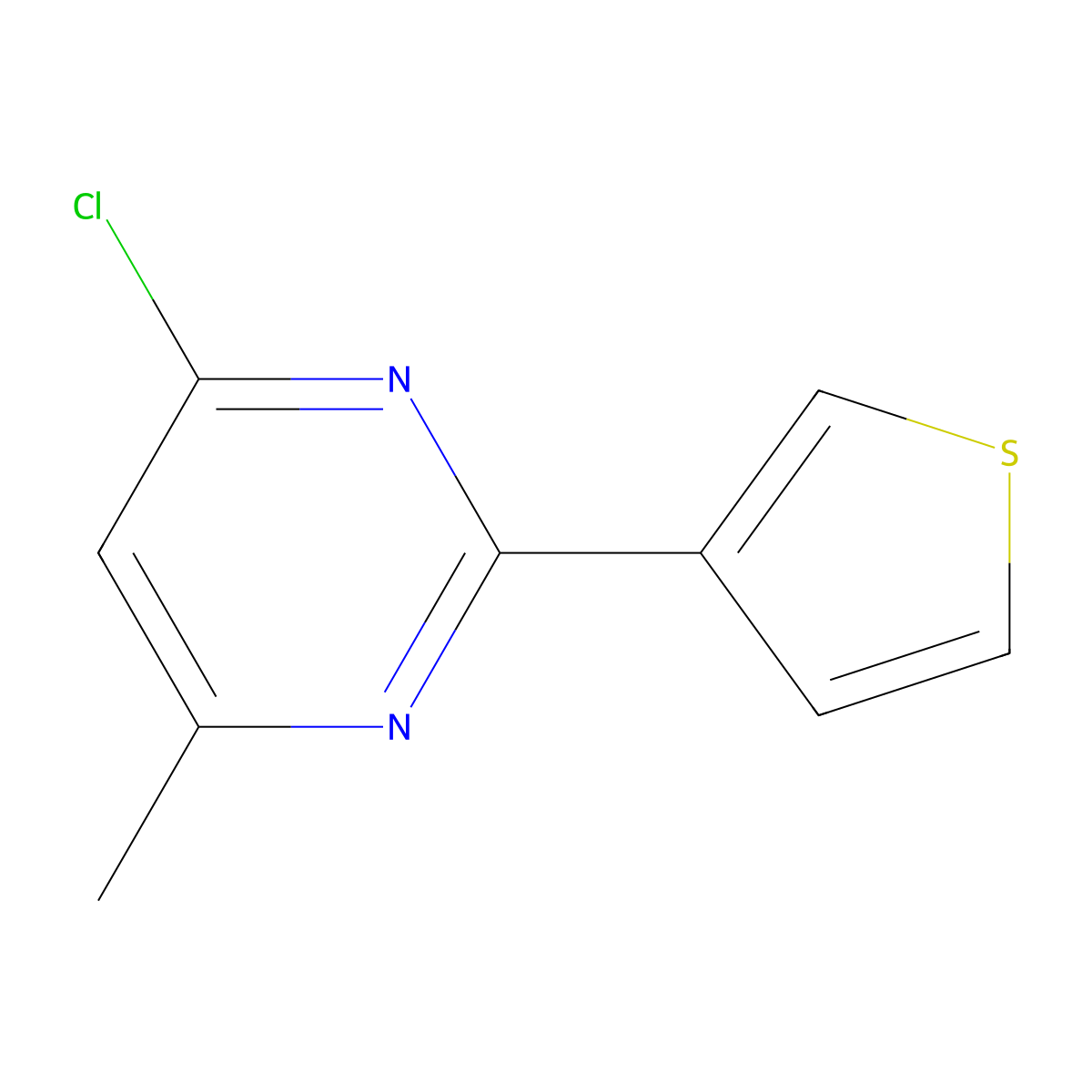 4-Chloro-6-methyl-2-(thiophen-3-yl)pyrimidine molecular structure, CAS 1153298-12-4