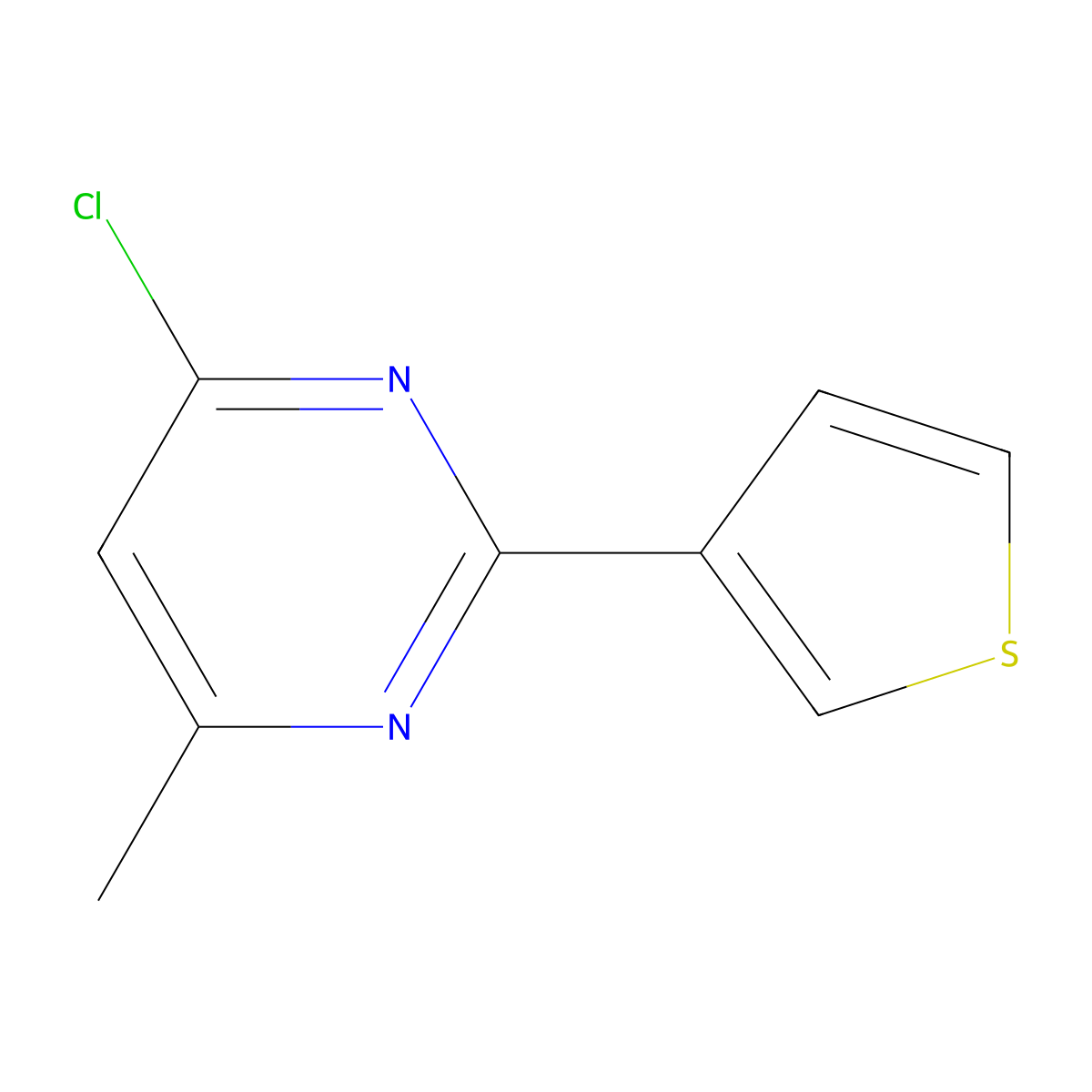 4-Chloro-6-methyl-2-(thiophen-3-yl)pyrimidine molecular structure, CAS 1153298-12-4