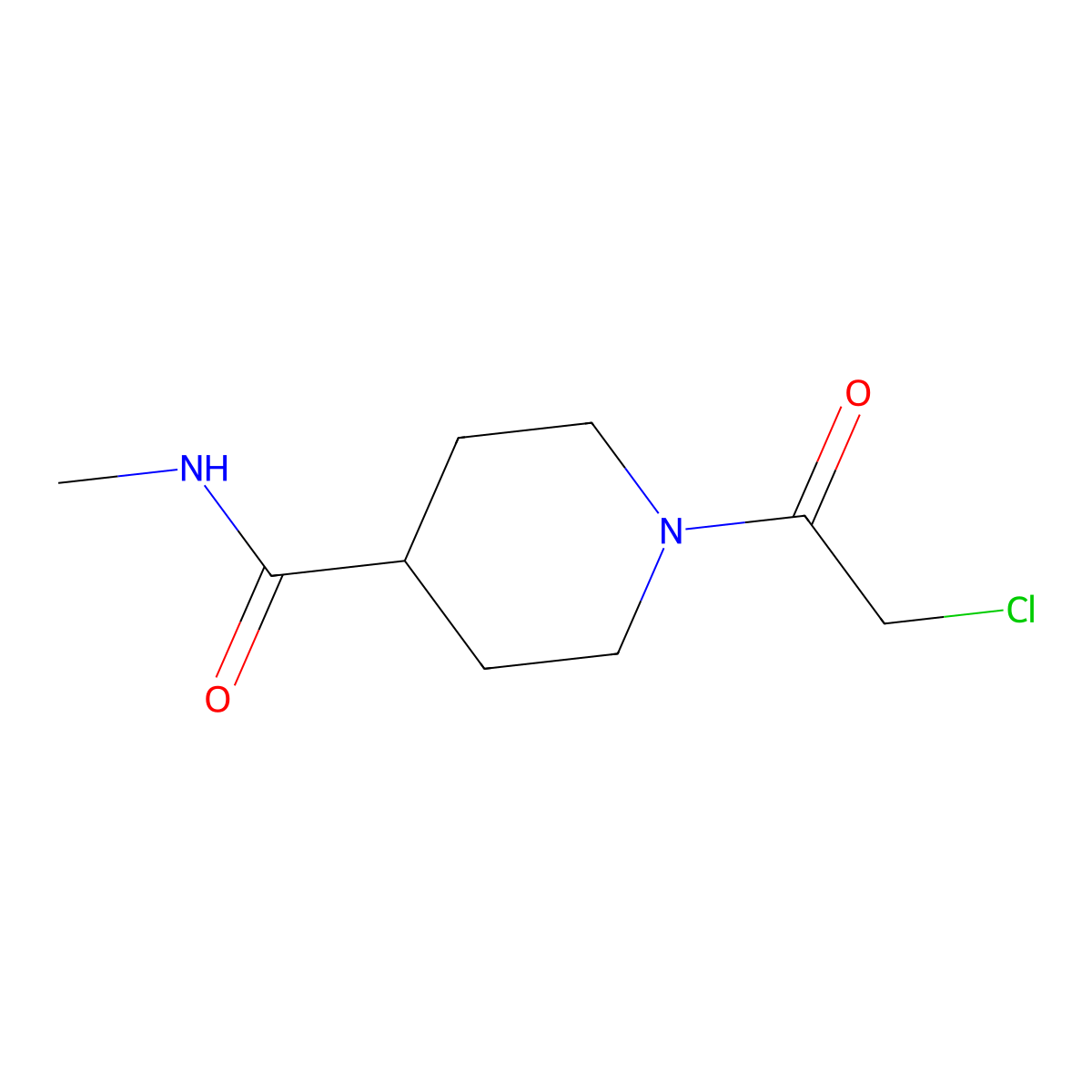 1-(2-chloroacetyl)-N-methylpiperidine-4-carboxamide molecular structure, CAS 1153301-68-8