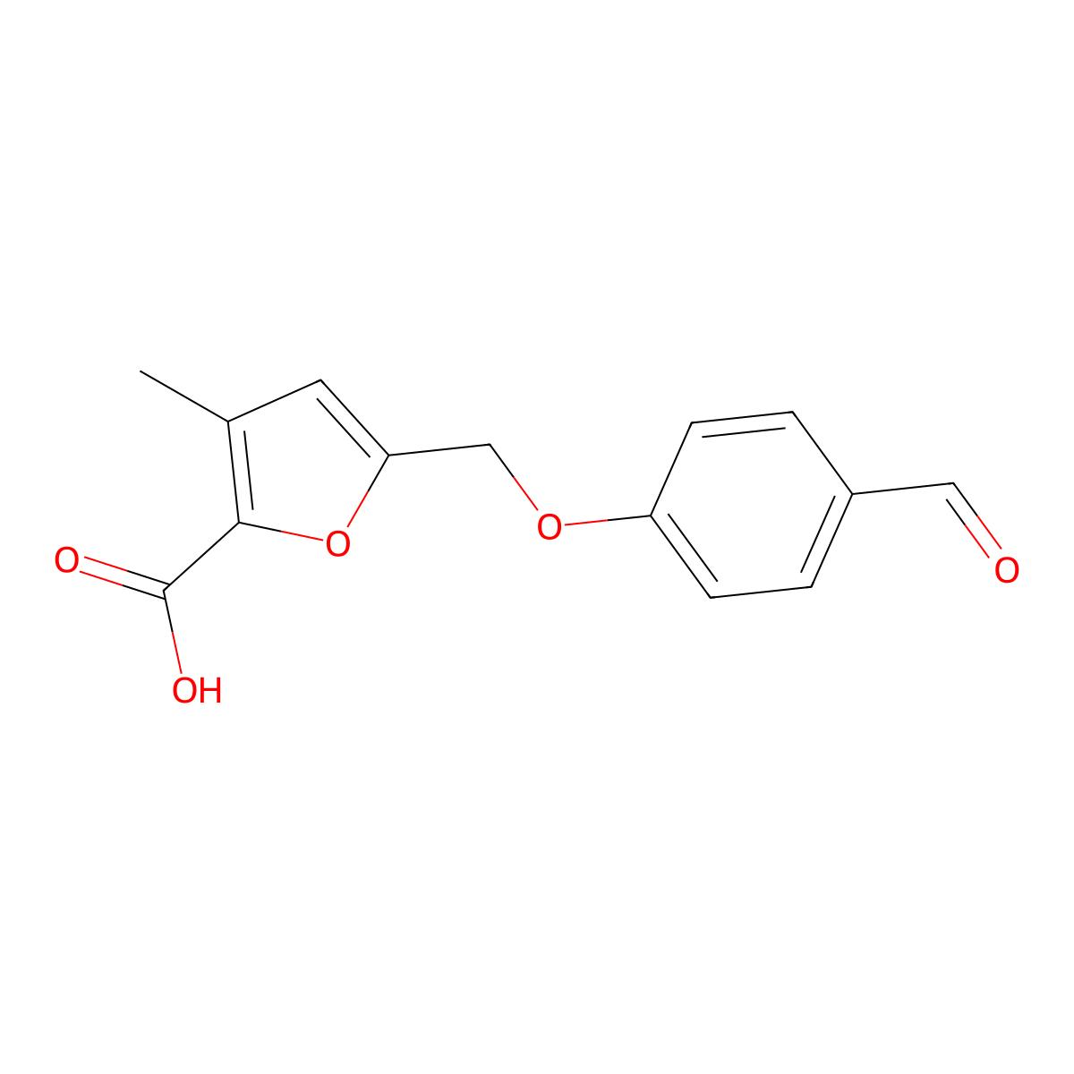 5-[(4-Formylphenoxy)methyl]-3-methylfuran-2-carboxylic acid molecular structure, CAS 1153306-99-0