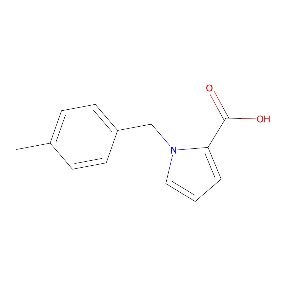 1-[(4-methylphenyl)methyl]-1H-Pyrrole-2-carboxylic acid molecular structure, CAS 1153318-23-0