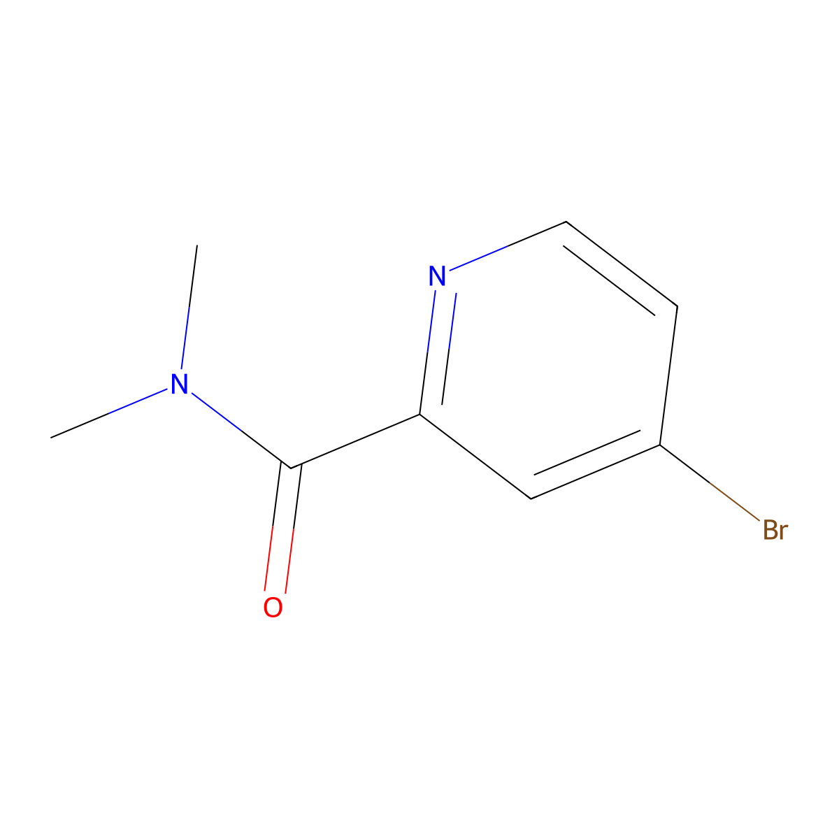 4-bromo-N,N-dimethylpyridine-2-carboxamide molecular structure, CAS 1153327-12-8