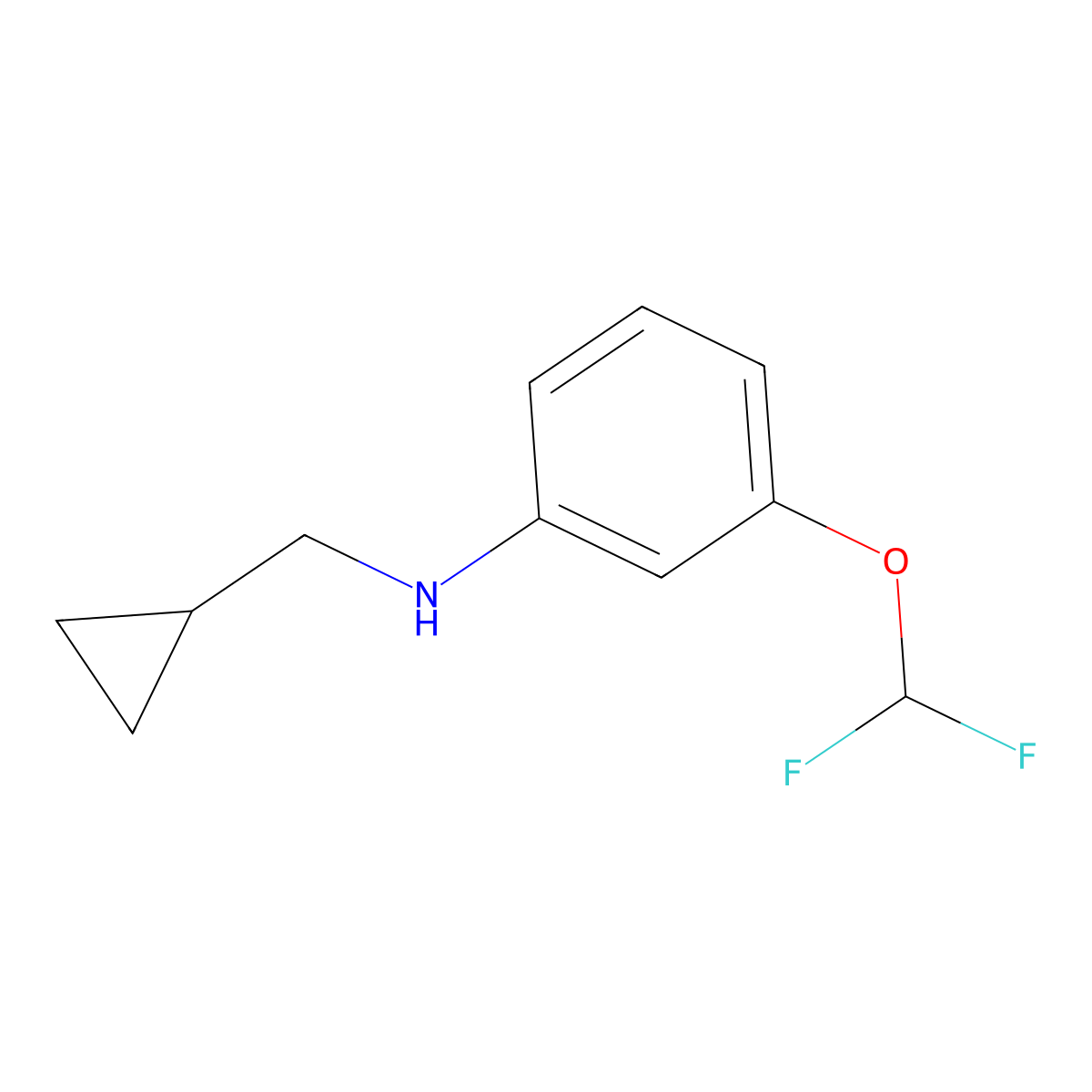 N-(cyclopropylmethyl)-3-(difluoromethoxy)aniline molecular structure, CAS 1153340-22-7