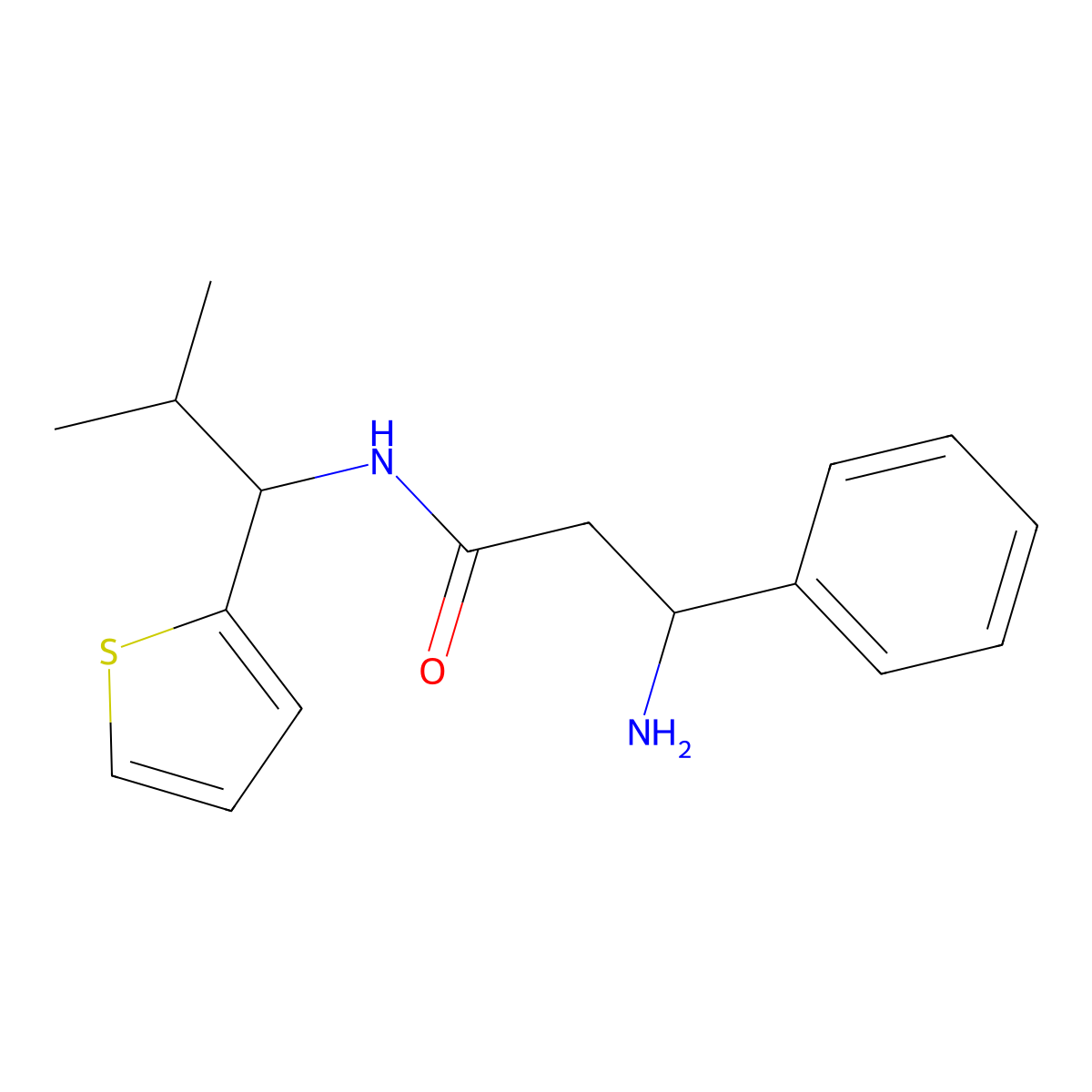 3-Amino-N-[2-methyl-1-(thiophen-2-YL)propyl]-3-phenylpropanamide molecular structure, CAS 1153345-19-7