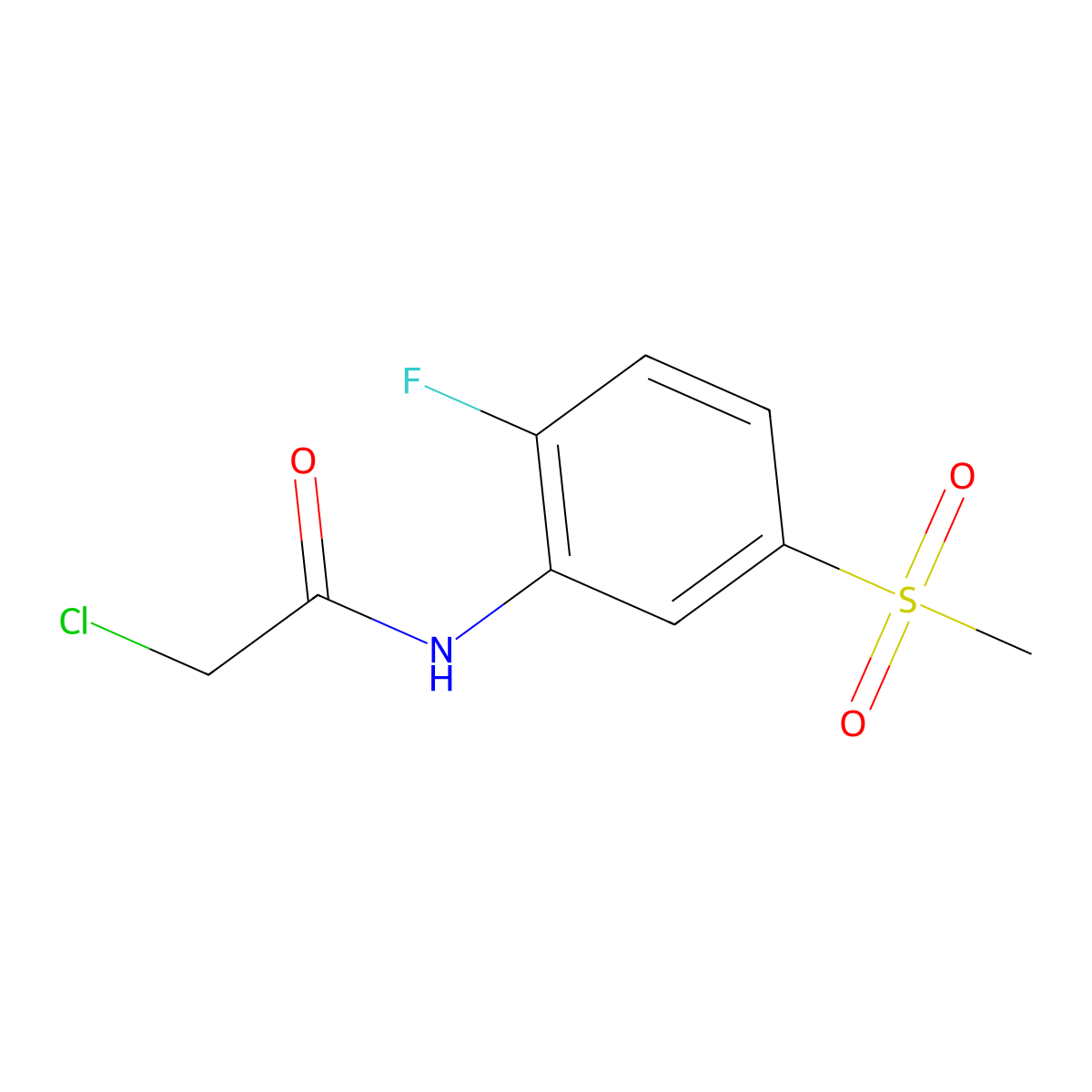 2-chloro-N-(2-fluoro-5-methanesulfonylphenyl)acetamide molecular structure, CAS 1153346-21-4