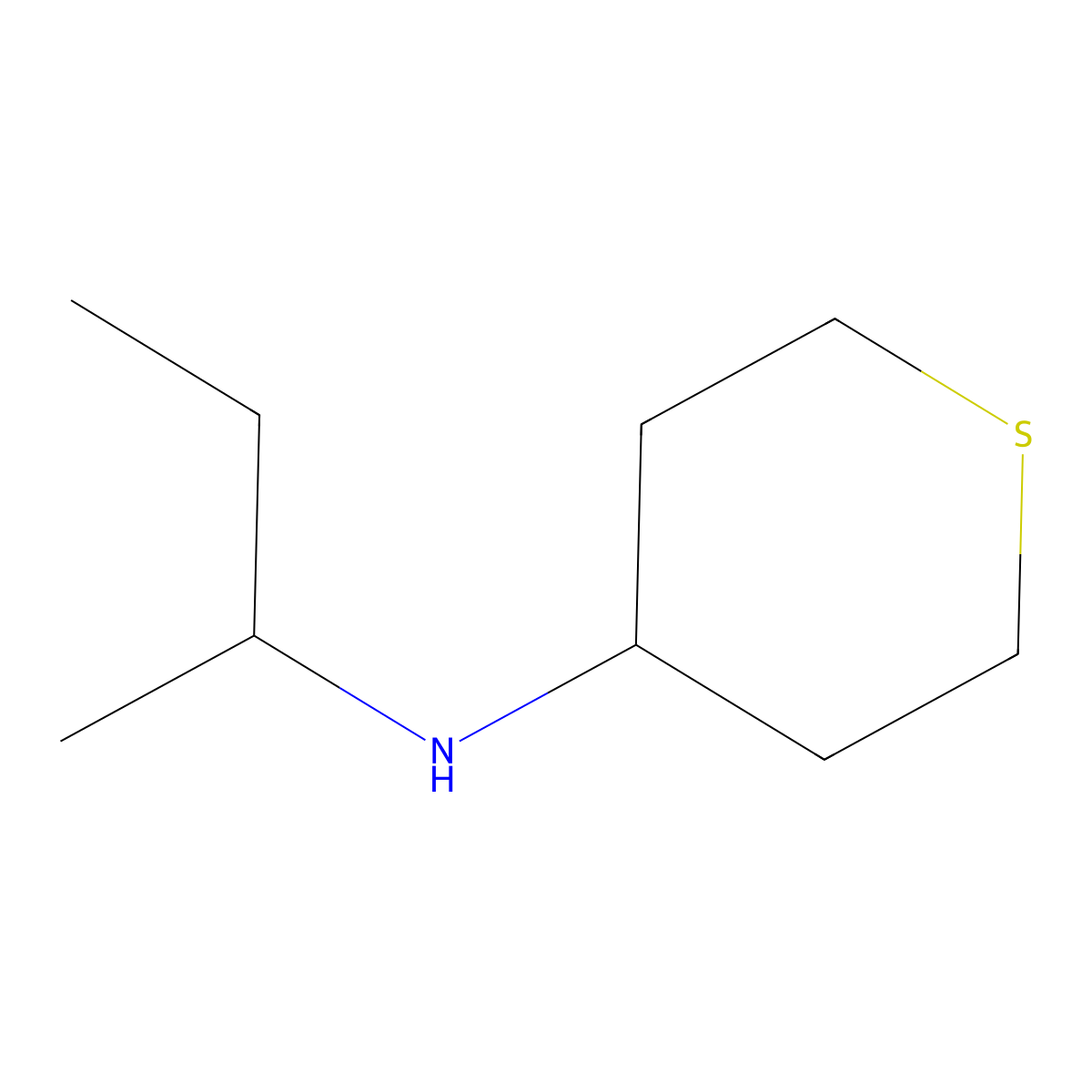 N-(butan-2-yl)thian-4-amine molecular structure, CAS 1153348-16-3