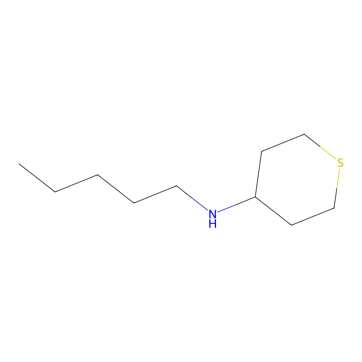 N-pentylthian-4-amine molecular structure, CAS 1153348-23-2