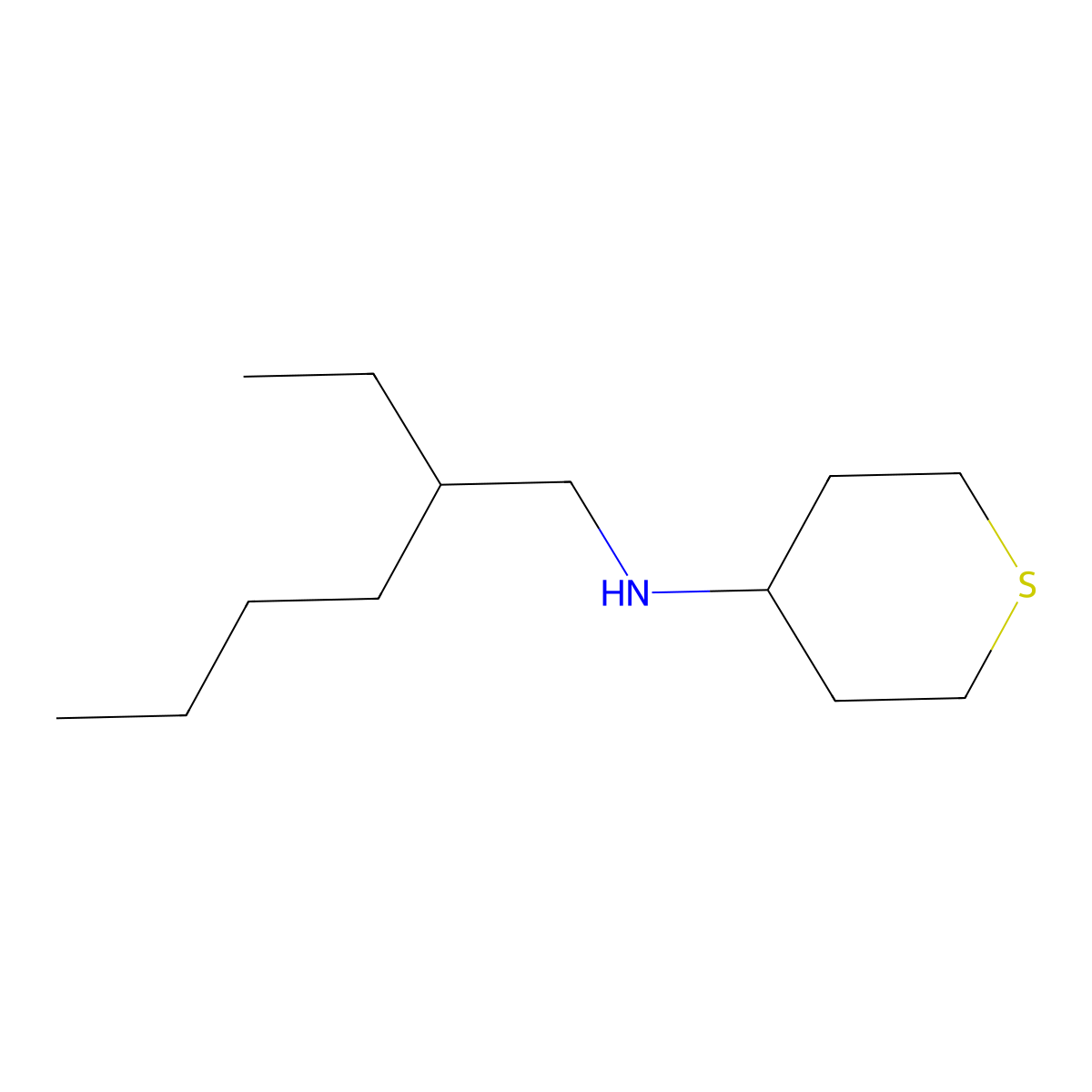 N-(2-ethylhexyl)thian-4-amine molecular structure, CAS 1153348-60-7