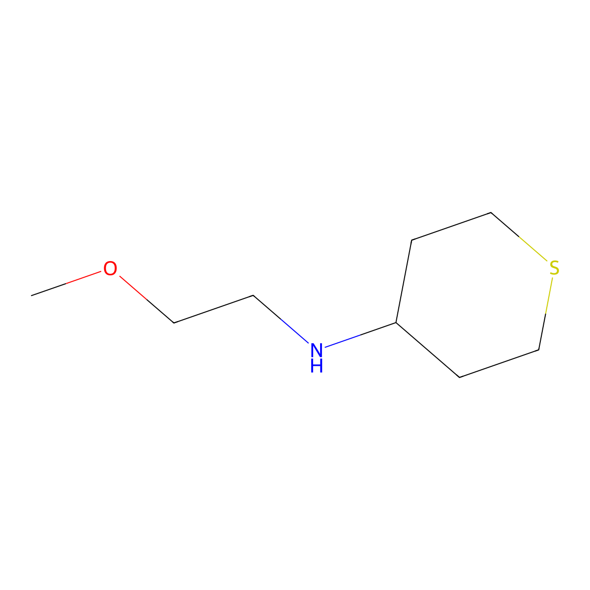 N-(2-methoxyethyl)thian-4-amine molecular structure, CAS 1153348-65-2