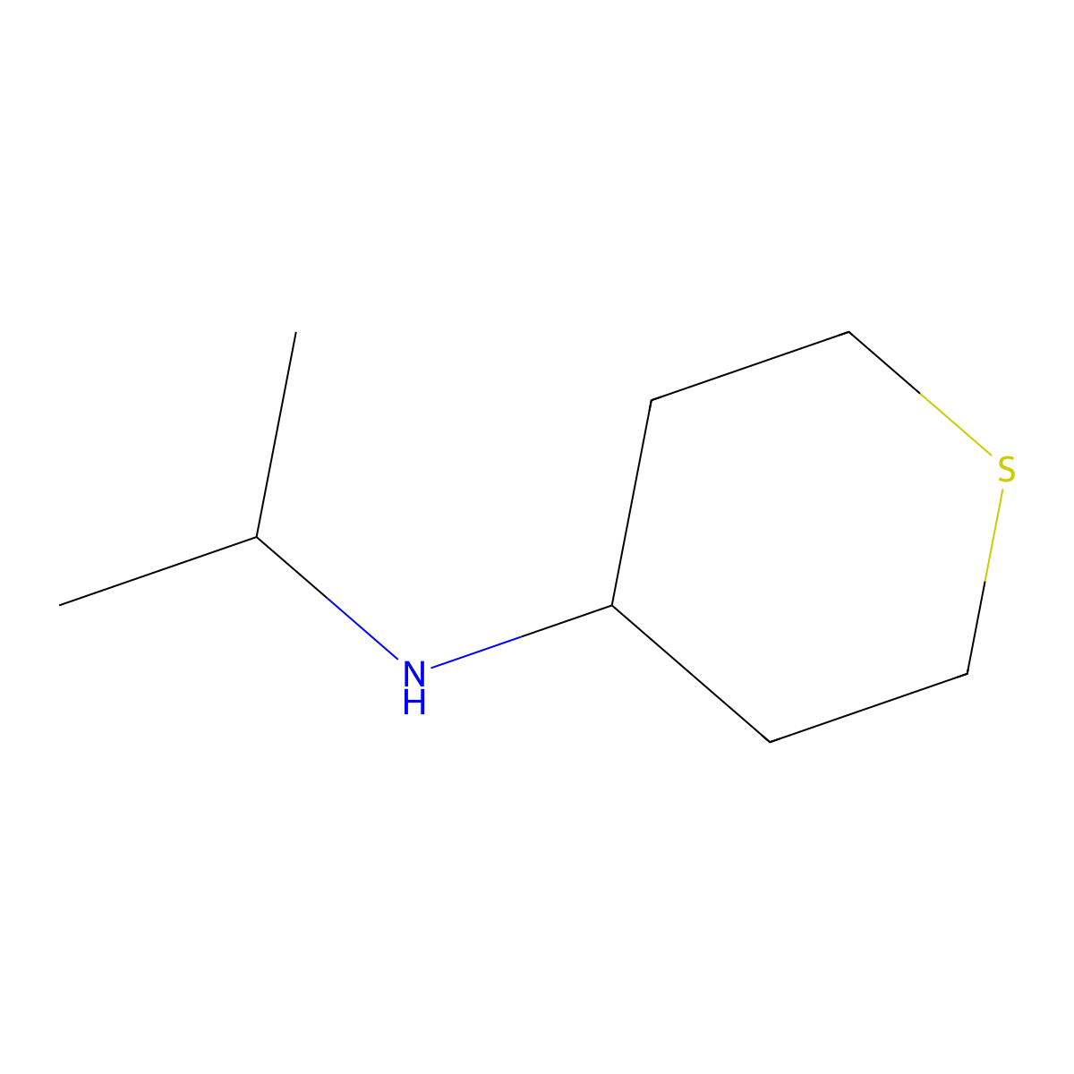 N-(propan-2-yl)thian-4-amine molecular structure, CAS 1153348-71-0