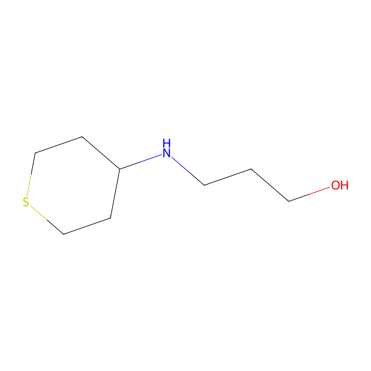 3-[(Thian-4-yl)amino]propan-1-ol molecular structure, CAS 1153348-81-2